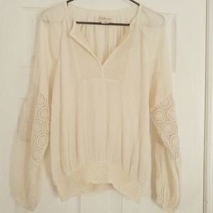 Ralph Lauren Cotton Embroidered Peasant Long Top M